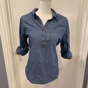 Women's Blue Button-Up Top